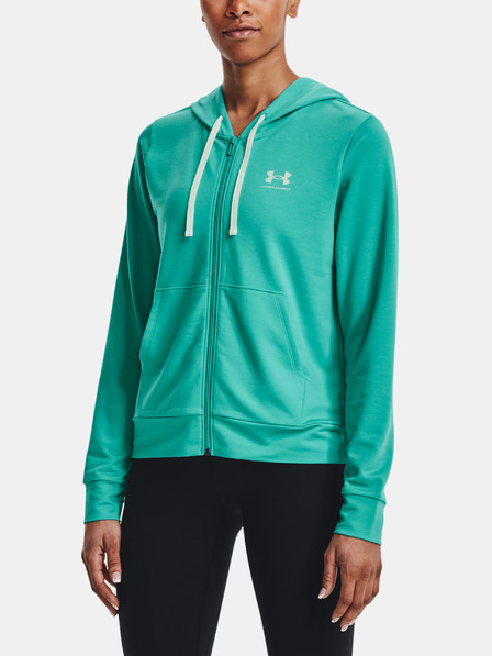 Under Armour Rival Terry FZ Hoodie - zelená Pulover