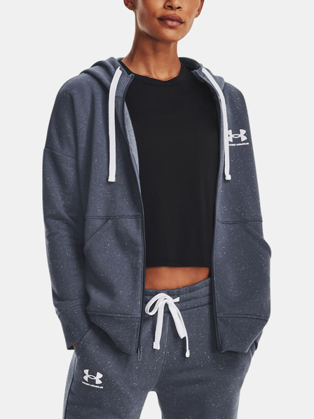 Under Armour Rival Fleece FZ Hoodie-GRY Pulover